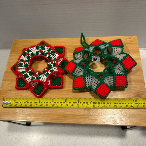 Vintage Christmas Ornaments Handmade. Retro Christmas Decor! Kitschy Red / Green - Picture 8 of 8